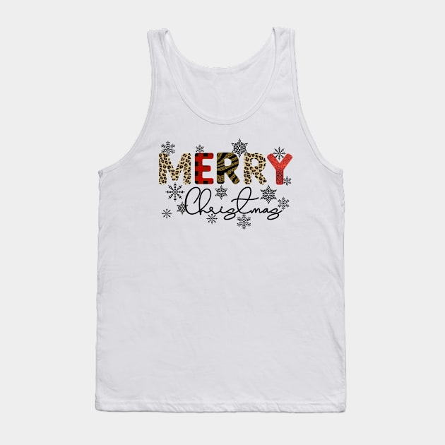 Merry Christmas Leopard print Tank Top by Satic